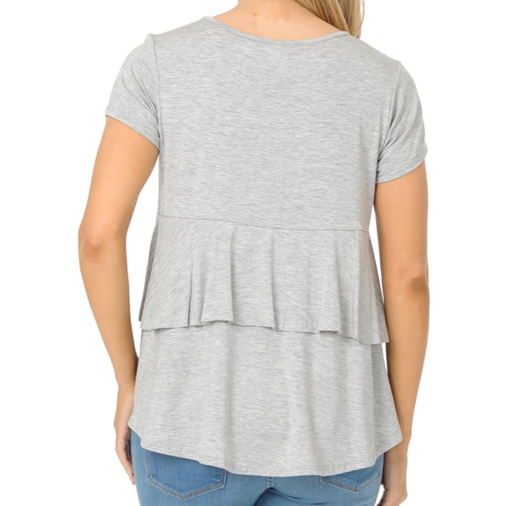 SHORT SLEEVE TOP WITH BACK RUFFLE - Picture 4 of 4
